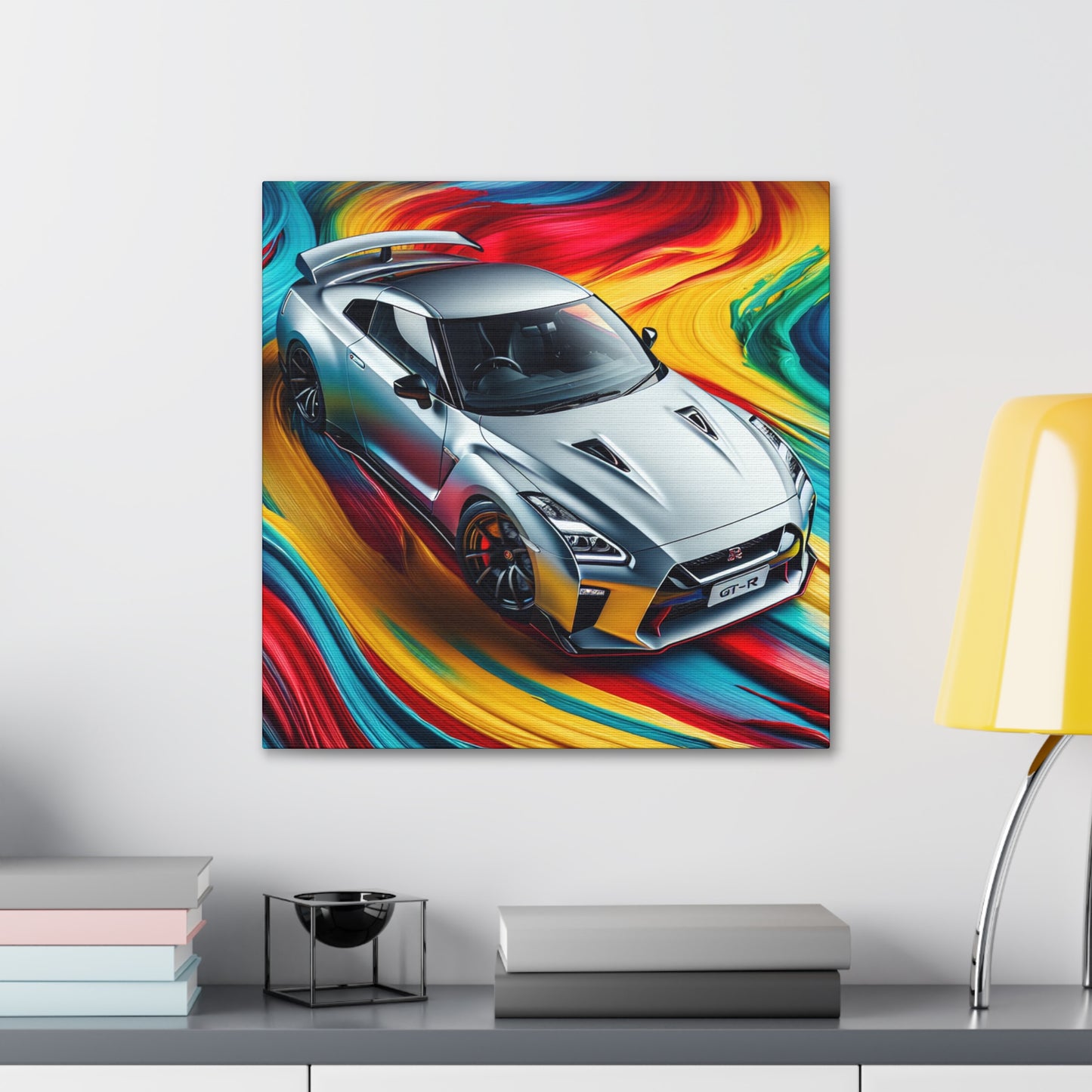 Nissan GT-R Sports Car Canva Painting - Perfect Wall Art Decor, Unique Gift for Car Lovers and Enthusiasts