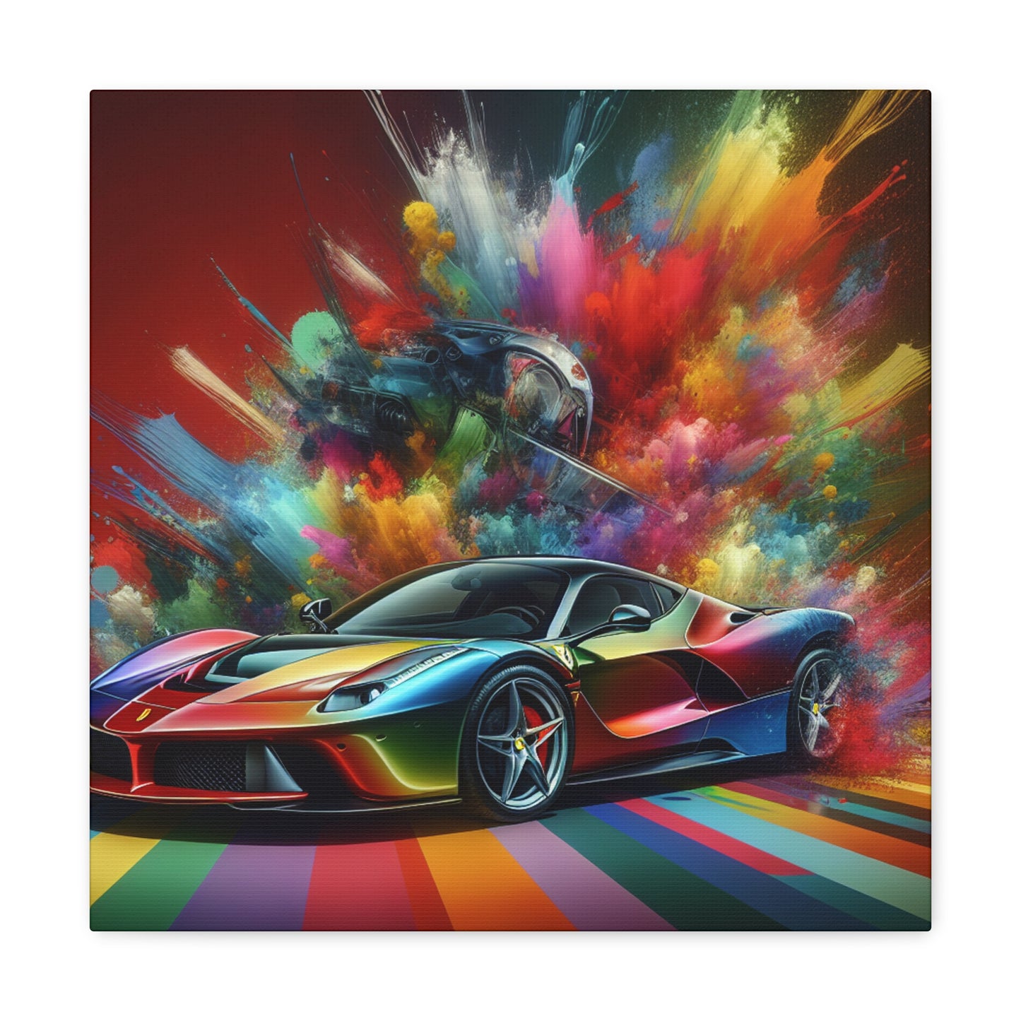 Ferrari Car Wall Art, Luxury Sports Car Canva Painting, Perfect Gift for Car Enthusiasts, Home and Office Decorative Piece, Collectible Artwork