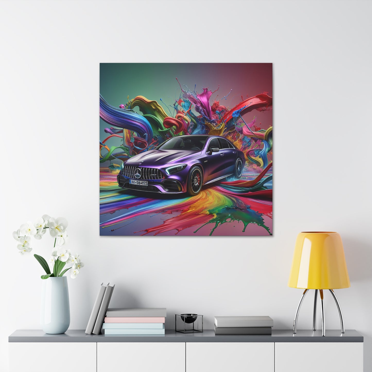 Mercedes AMG Wall Art, Luxury Car Canva Painting, Modern Wall Decor, Gift for Men, Automotive Enthusiast, Sports Car Artwork