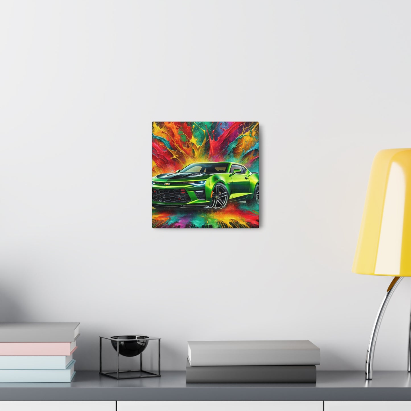 Chevrolet Camaro Artwork - Canva Painting, Wall Decor, Vintage Car Prints, Automotive Decor, Classic Car Lover - Ideal Gift for Car Enthusiasts