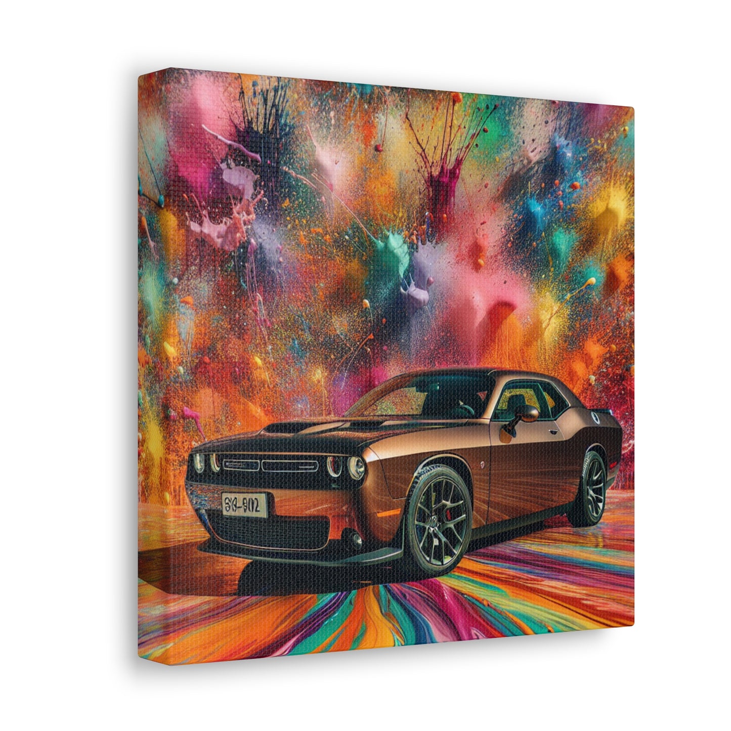 Dodge Challenger Wall Art, Car Themed Canva Painting, Perfect for Man Cave, Automotive Decor, Unique Gift for Car Lovers and Enthusiasts