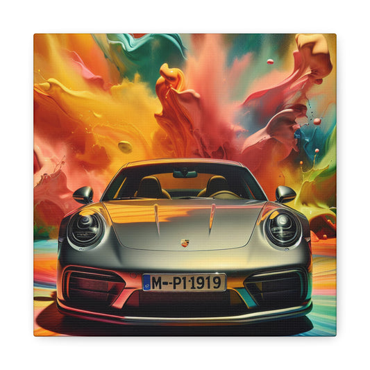 Porsche 911 Canva Painting, Sports Car Wall Art, Luxury Garage Decor, Auto Enthusiast Gift, Home Decoration, High Quality Print