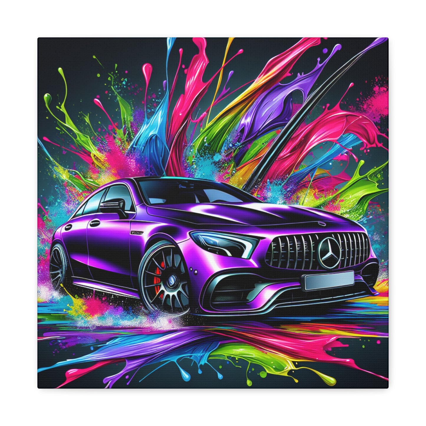 Mercedes AMG Luxury Car Artwork - Modern Canva Painting, Perfect Wall Decor for Car and Art Lovers, Unique Gift Idea