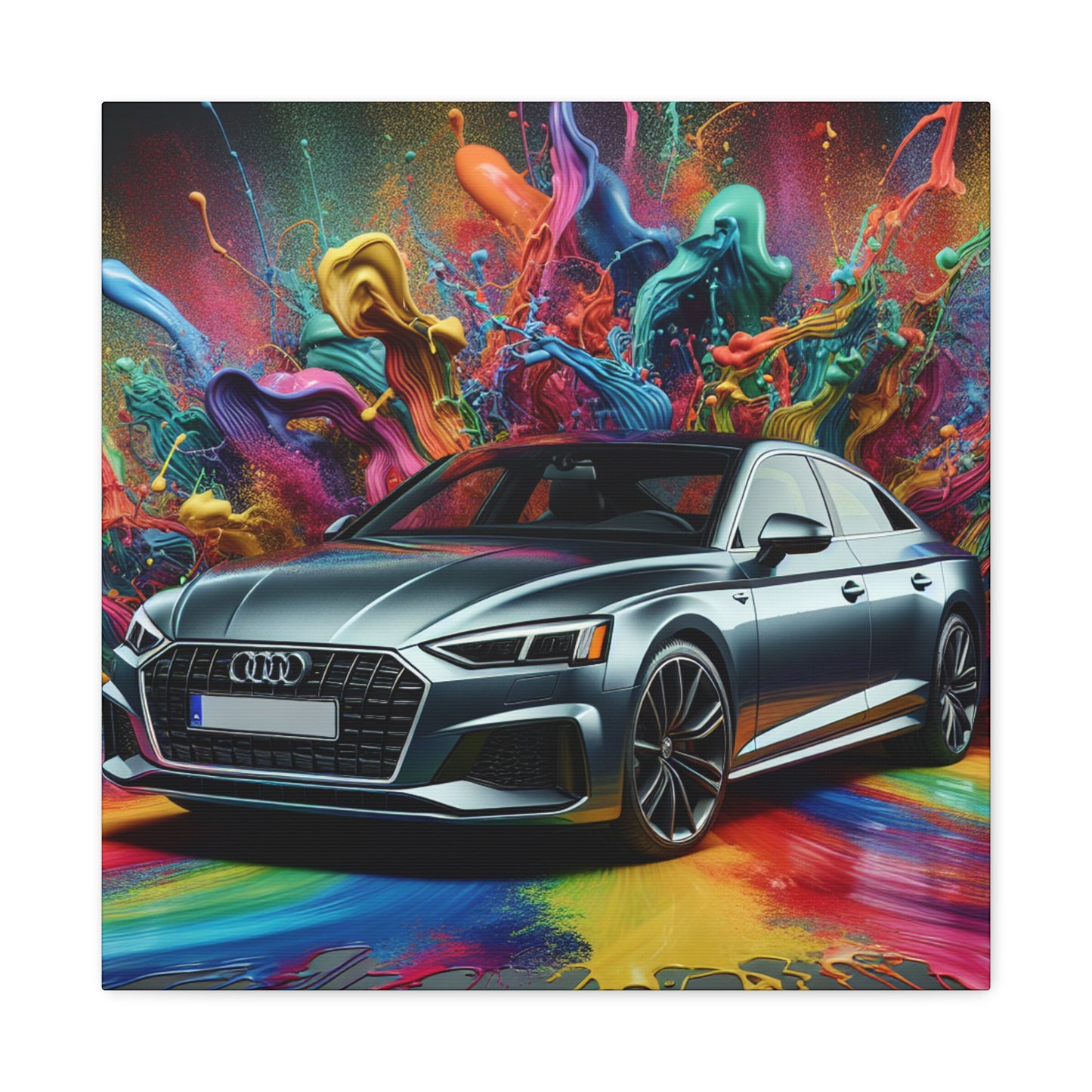 Audi A5 Luxury Car Wall Art, High-Quality Canva Painting, Office Decor, Motorsport Enthusiast Gift, Automotive Print