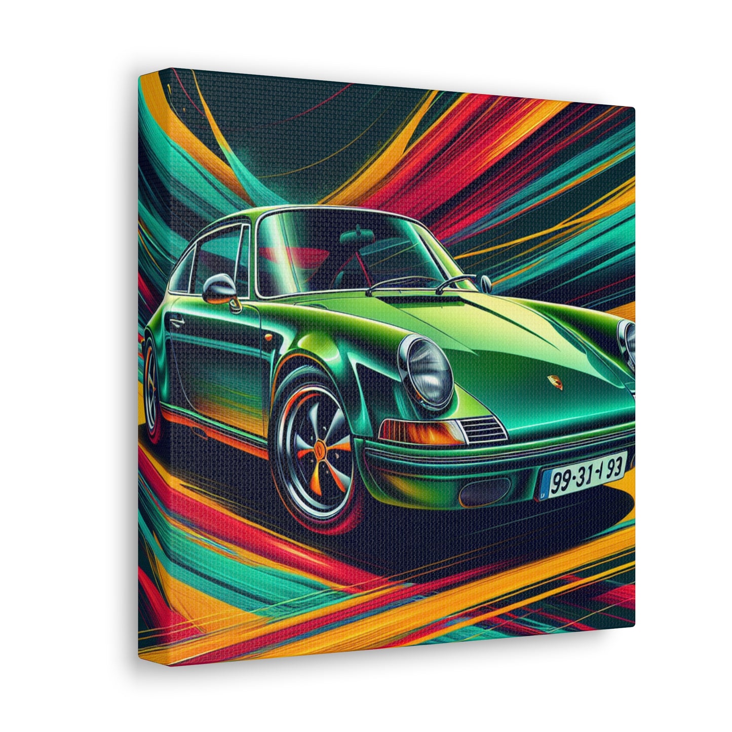 Porsche 911 Car Art Canva Painting, Handmade Wall Decor, Perfect Gift for Car Enthusiasts, Auto and Home Decorations