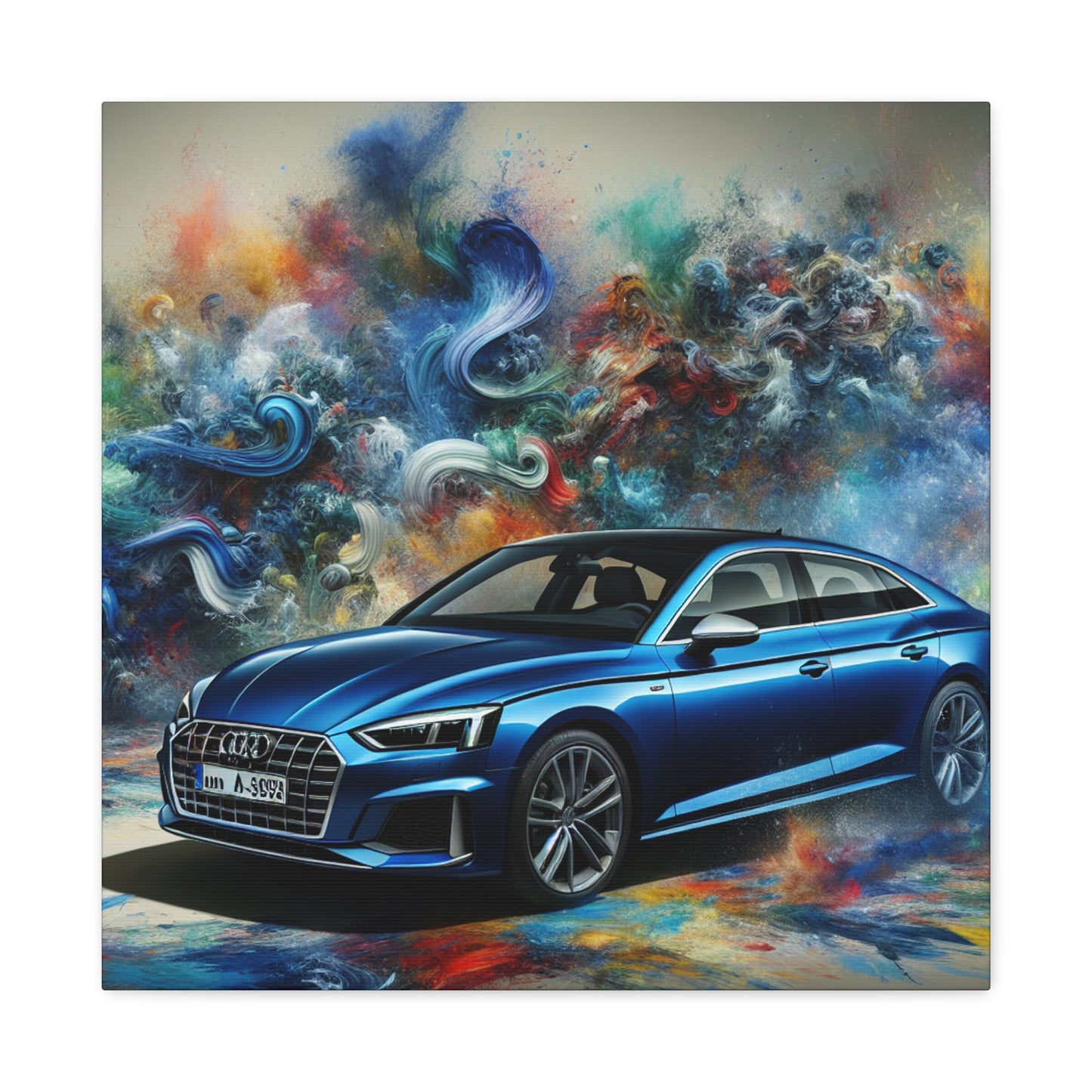 Audi A5 Canva Wall Art, Original Handmade Painting, Auto Enthusiasts Decor, Contemporary Luxury Vehicle, Car Lover Gift