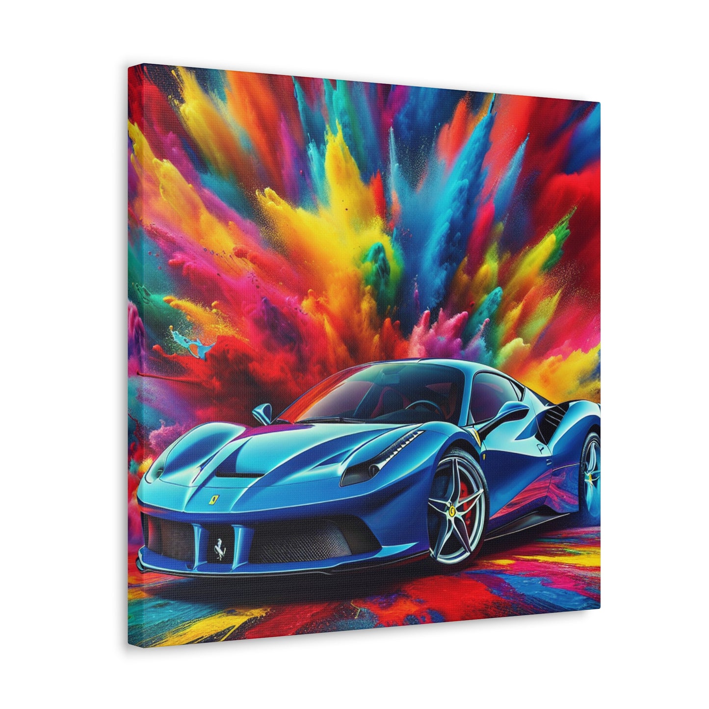 Ferrari Canva Wall Art - High Quality Luxury Car Painting - Perfect Gift for Car Enthusiasts, Home and Office Decor, Men's Man Cave Artwork