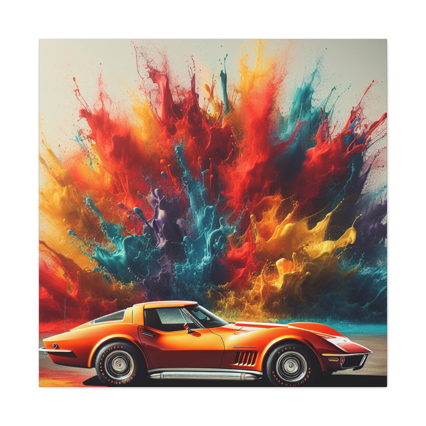 Chevrolet Corvette Canva Painting - Luxury Car Art, Wall Decor - Gift for Car Enthusiast, Perfect for Man Cave or Garage