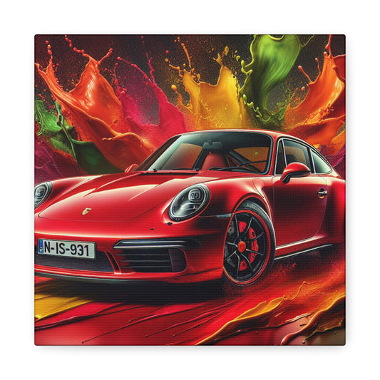 Porsche 911 Wall Art Canva Painting - Perfect for Living Room Decor, Car Enthusiasts, and Gift, Classic Sports Car Print