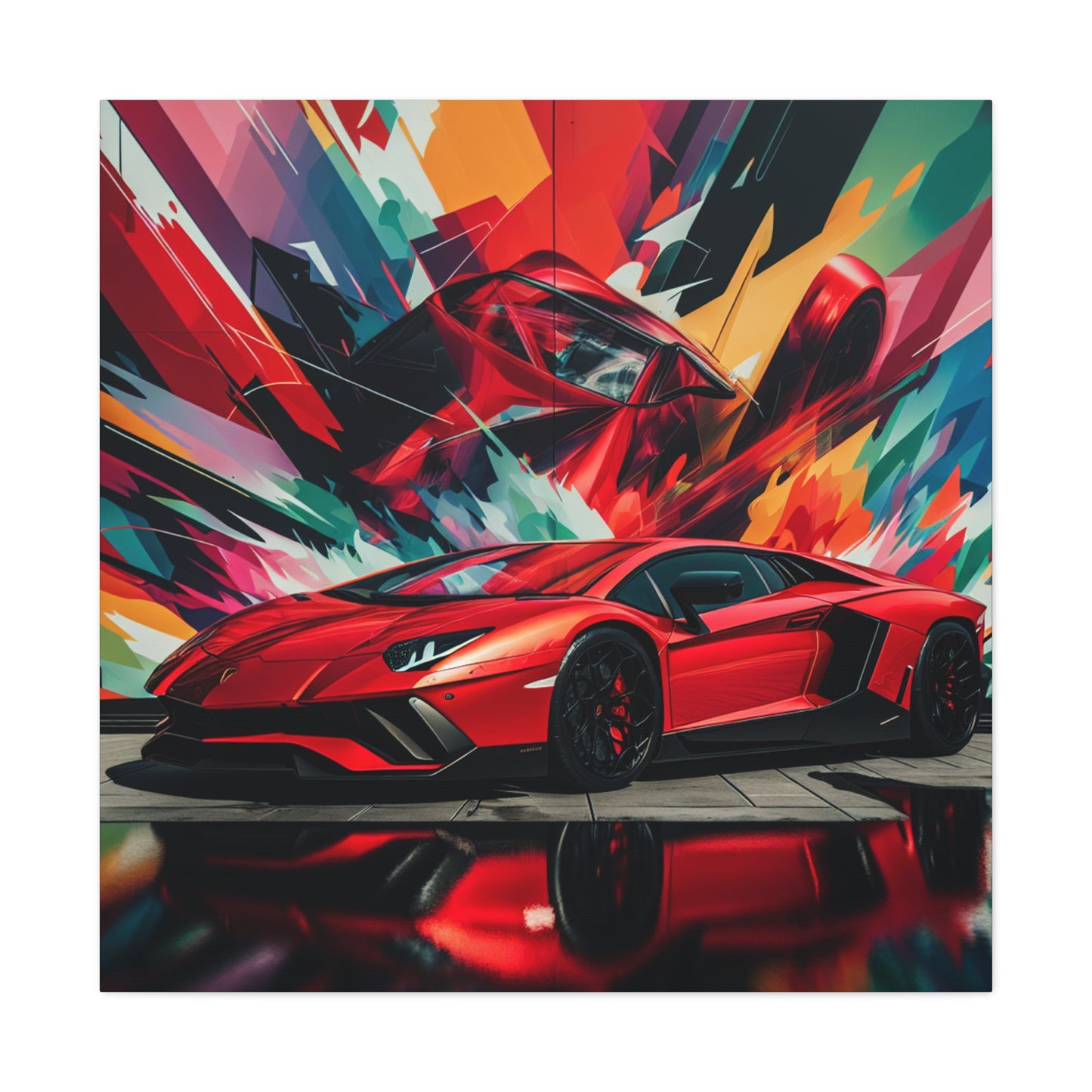 Lamborghini Aventador Canvas Art, Luxury Car Wall Decor, High Quality Print, Handmade Sports Car Painting, Exotic Supercar Gift for Men