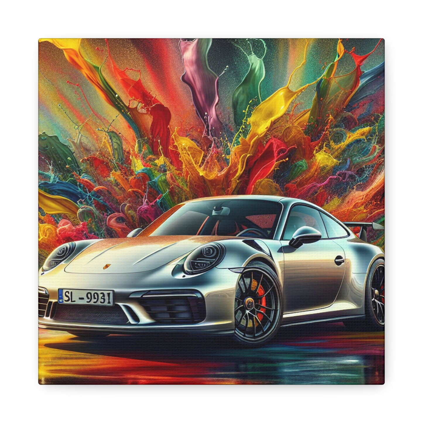 Porsche 911 Artwork, Exquisite Car Canva Painting, Perfect Gift for Luxury Car Enthusiasts and Art Lovers, Wall Decor