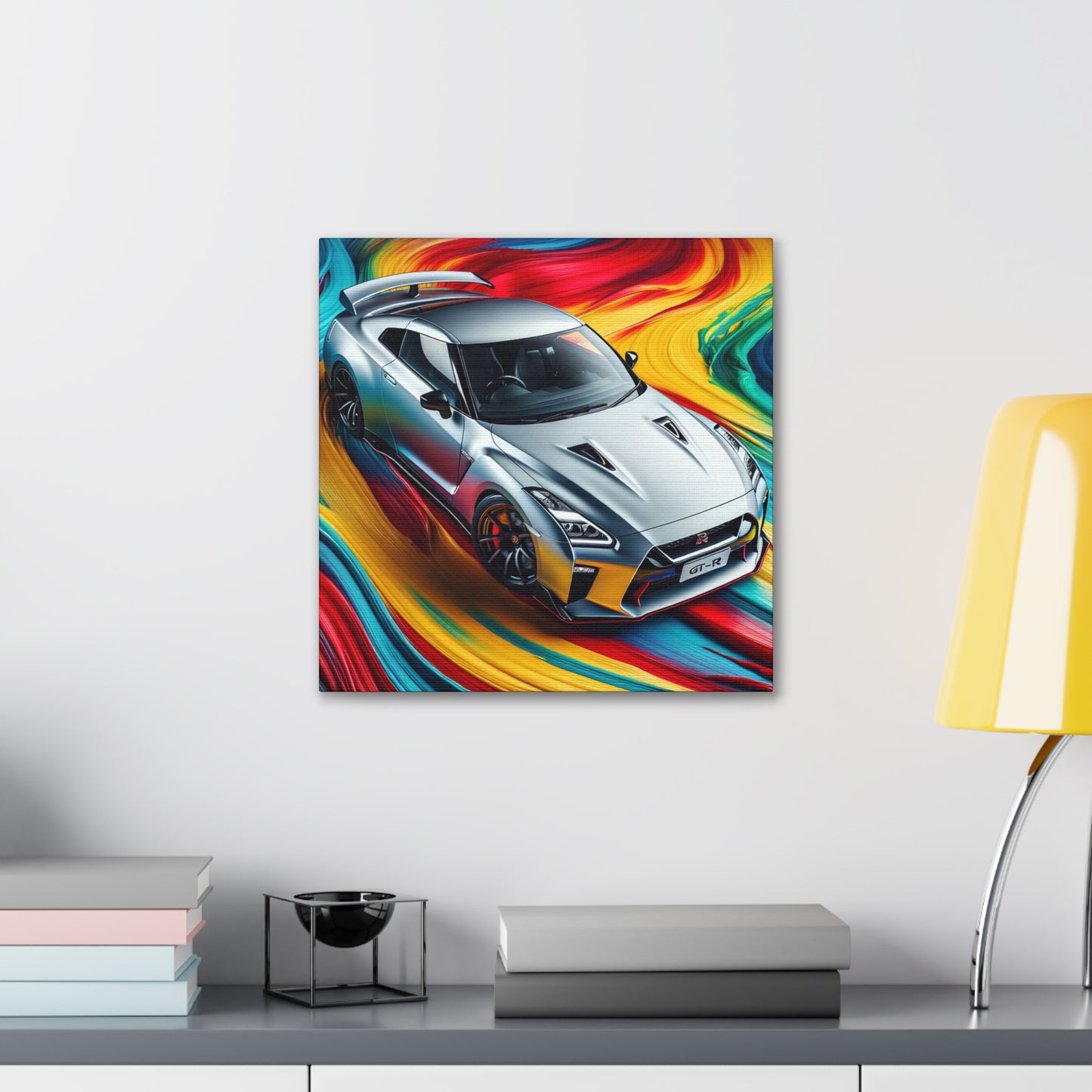 Nissan GT-R Sports Car Canva Painting - Perfect Wall Art Decor, Unique Gift for Car Lovers and Enthusiasts