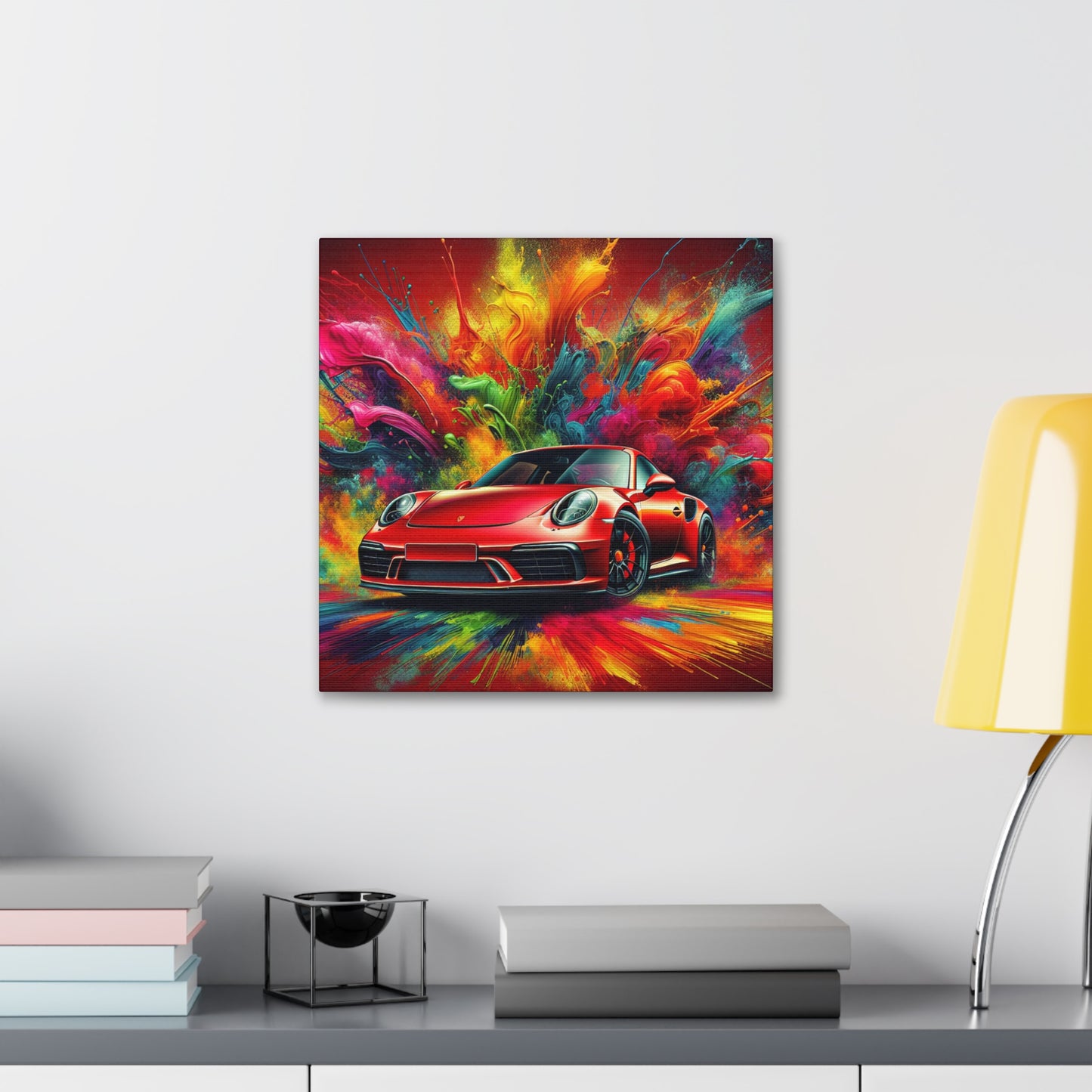 Porsche 911 Car Canva Painting, Hand Painted Wall Art, Luxury Sports Car Home Decor, Unique Gift for Car Enthusiasts and Porsche Lovers