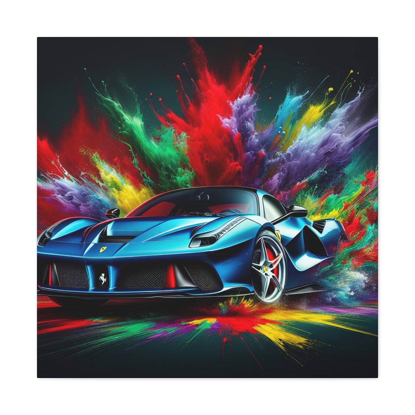 Ferrari Wall Art Canva Painting - Stunning Red Car Print, Luxury Sports Auto Bedroom Decor, Collector's Artwork for Car Enthusiasts