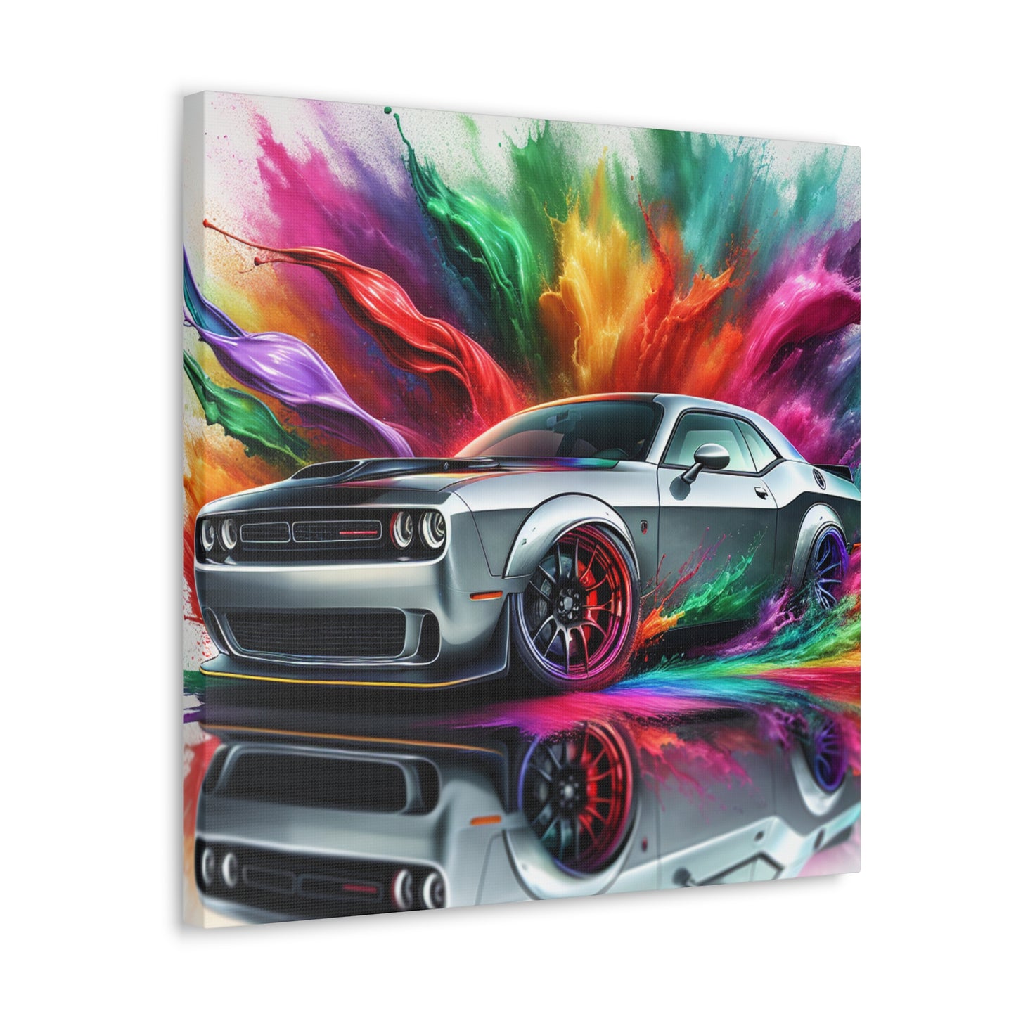 Dodge Challenger Canvas Painting, Classic Car Wall Art, Automotive Decor, Race Car Artwork, Man Cave Gift, For Car Lovers and Enthusiasts