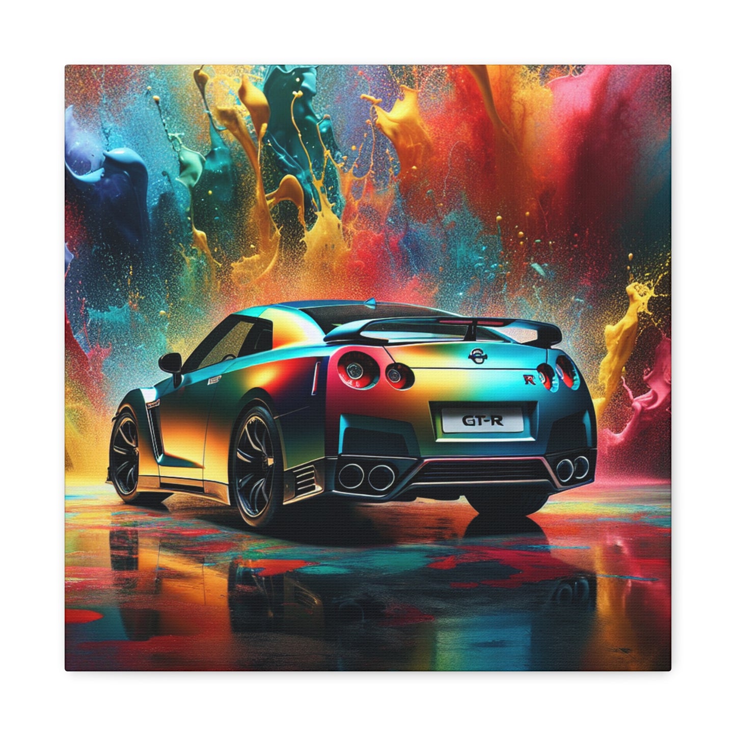 Nissan GT-R Car Canva Painting - Modern Wall Art Decor for Automotive Enthusiasts, Vehicle Inspired Home Decor, Unique Car Lover's Gift