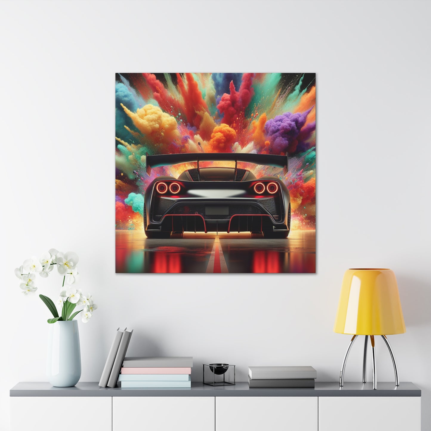 Nissan GT-R Canva Painting, Modern Car Wall Art, Sports Car Print Decor, Car Enthusiast Gift, Auto Art, Large Abstract Painting for Home Office