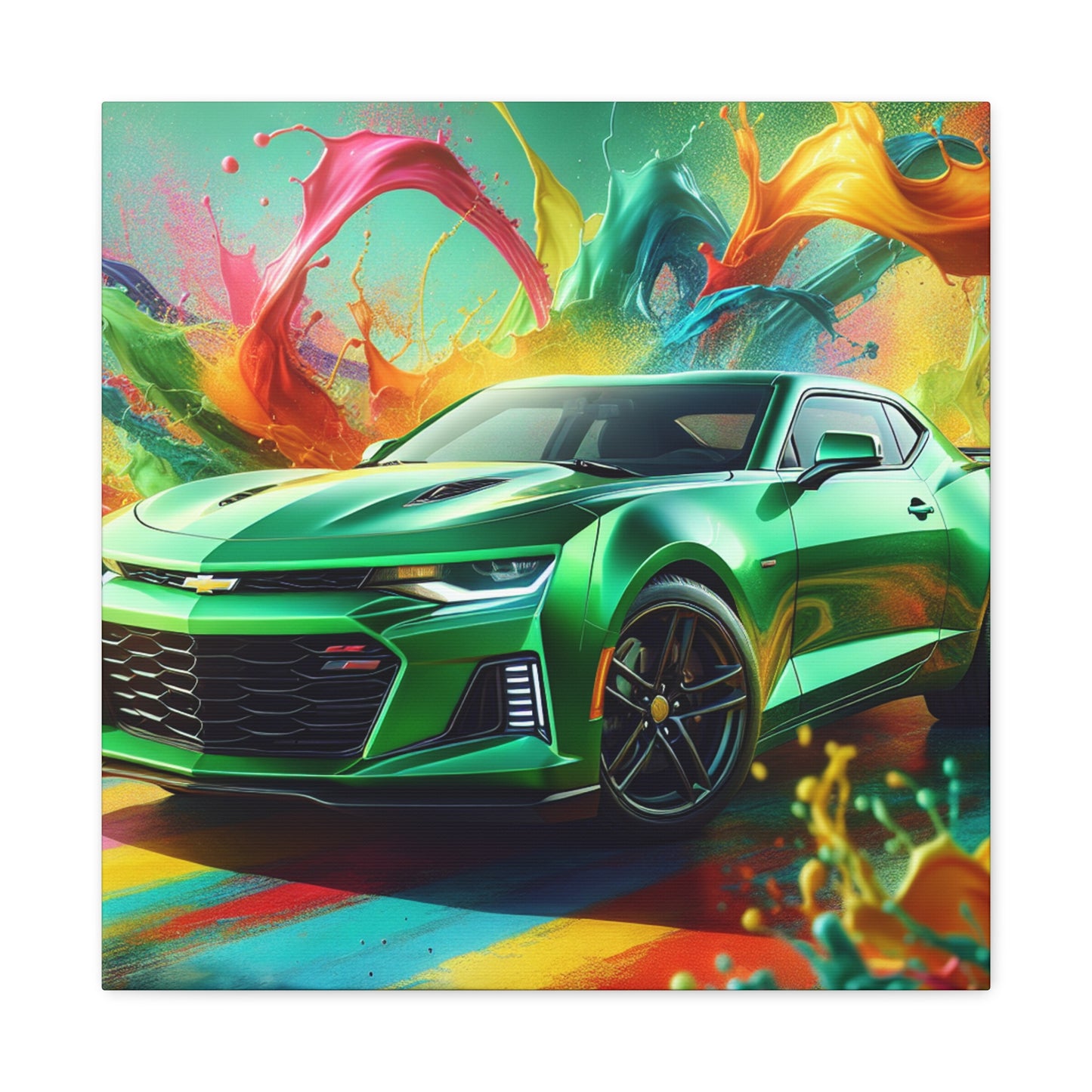 Chevrolet Camaro Painting, Car Wall Art, Automotive Decor, Canva Print, Home Decor, Gift for Car Lovers, Garage Art, Classic Car Illustration