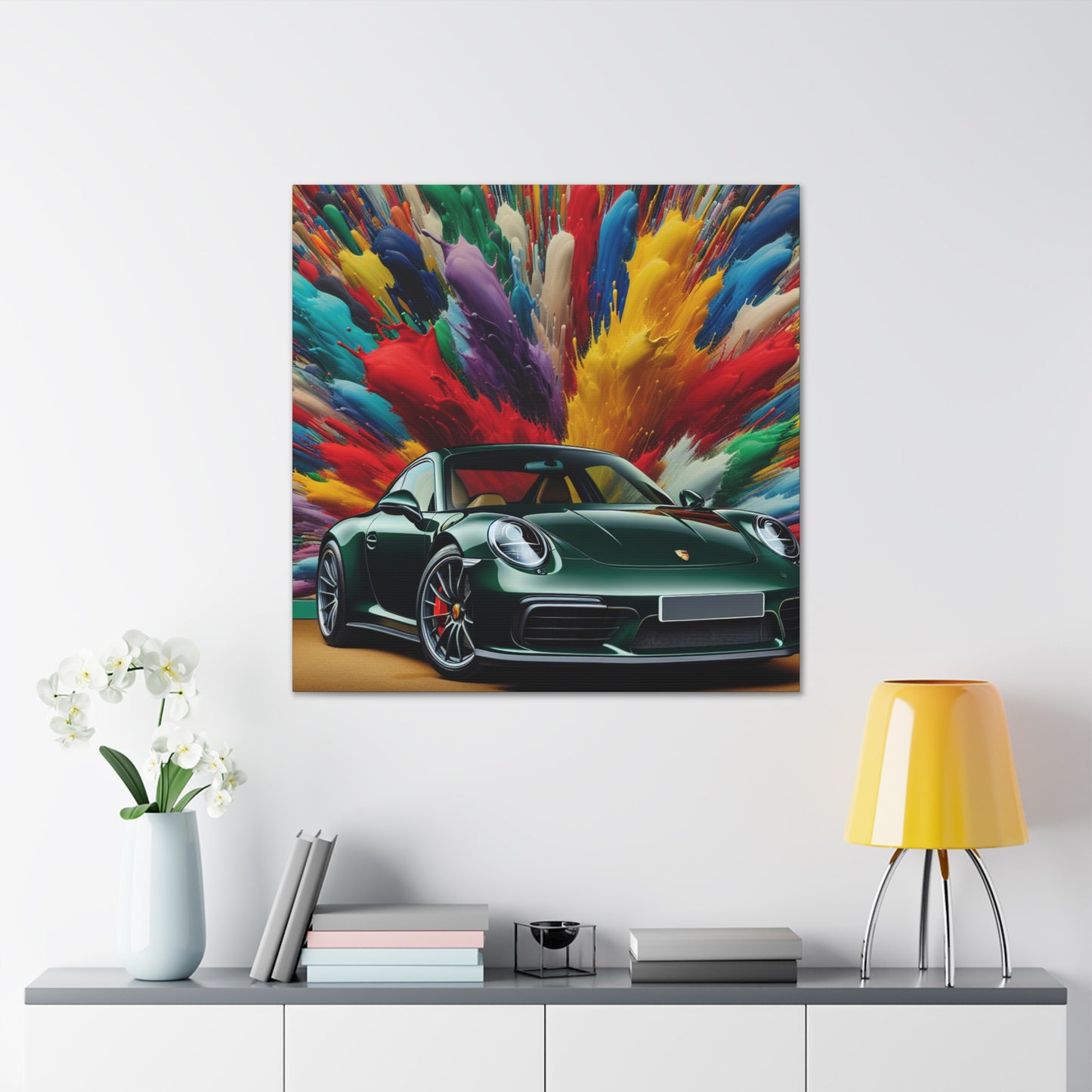 Porsche 911 Canva Painting, Luxury Sports Car Wall Art, Car Lovers Gift, Garage Decor, Man Cave Accessory, Automotive Fine Art Print