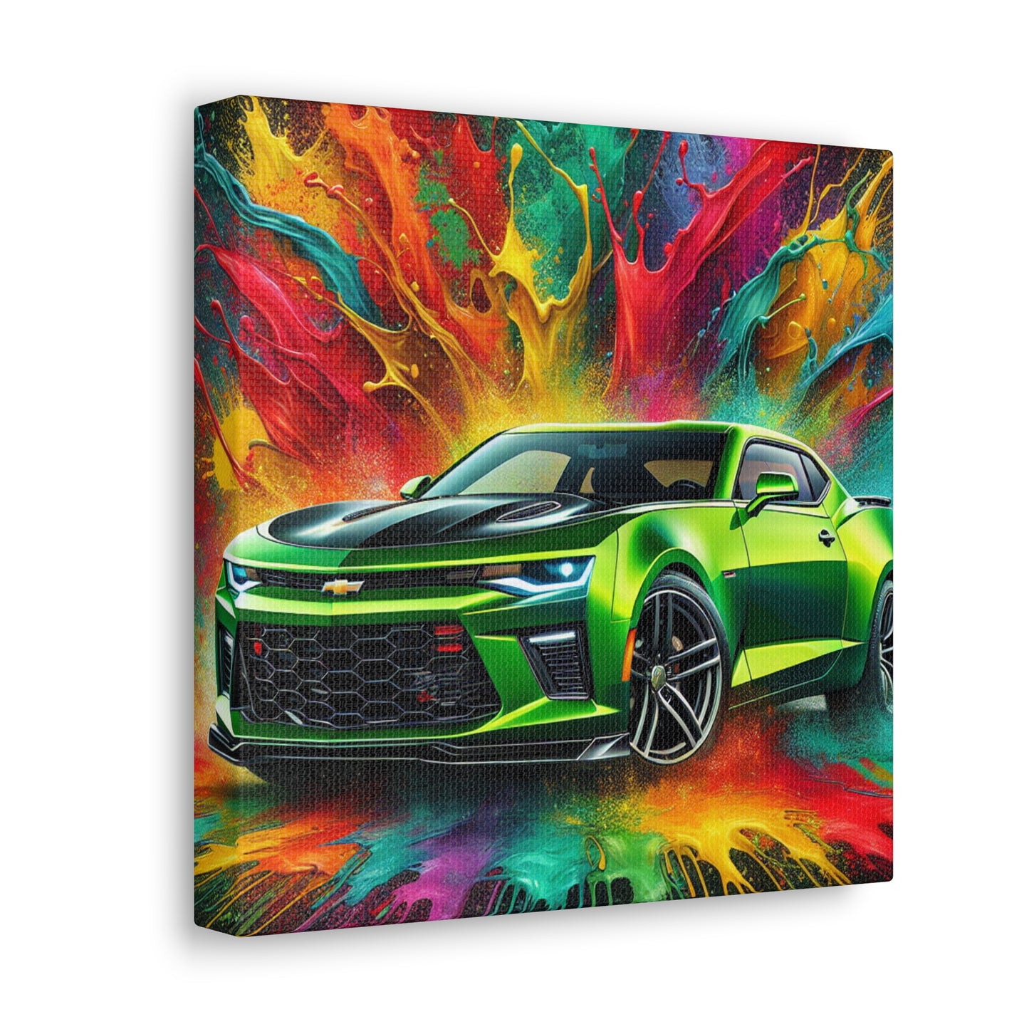 Chevrolet Camaro Artwork - Canva Painting, Wall Decor, Vintage Car Prints, Automotive Decor, Classic Car Lover - Ideal Gift for Car Enthusiasts