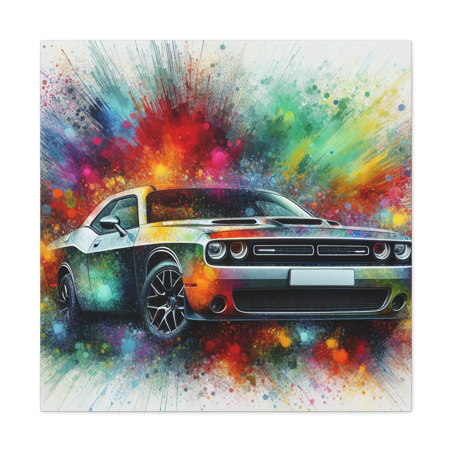 Dodge Challenger Canvas Wall Art, Car Print, Muscle Car Painting, Automotive Decor, Garage Artwork, Gift for Car Enthusiasts, Collectible Art