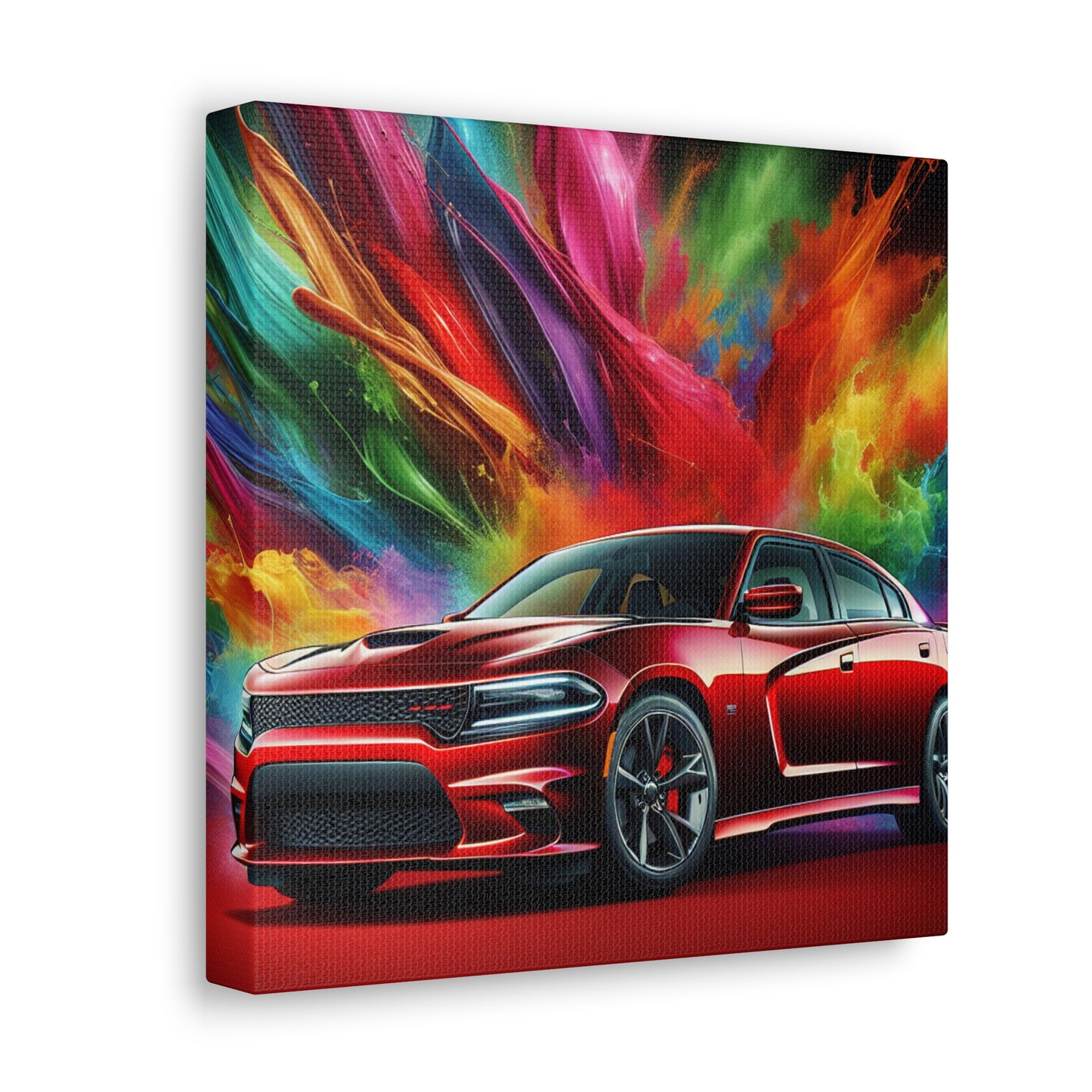 Vintage Dodge Charger Wall Art, Classic Car Canvas Painting, Automobile Decor, Perfect Gift for Car Enthusiasts and Collector's Item
