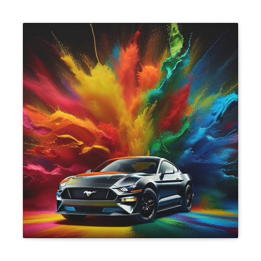 Ford Mustang Vintage Car Canva Painting - Unique Garage Decor, Perfect Gift for Car Lovers and Collectors, Wall Art Home Decor