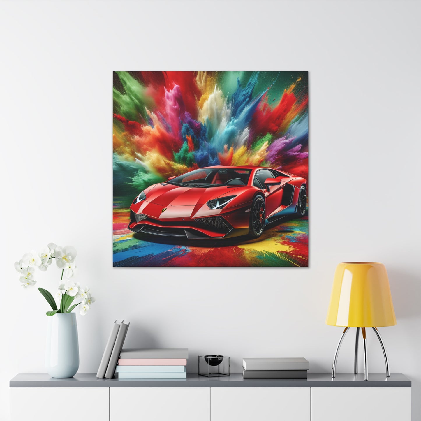 Lamborghini Aventador Canva Painting - Luxurious Car Artwork, High Quality Wall Decor, Perfect for Car Enthusiasts and Collectors