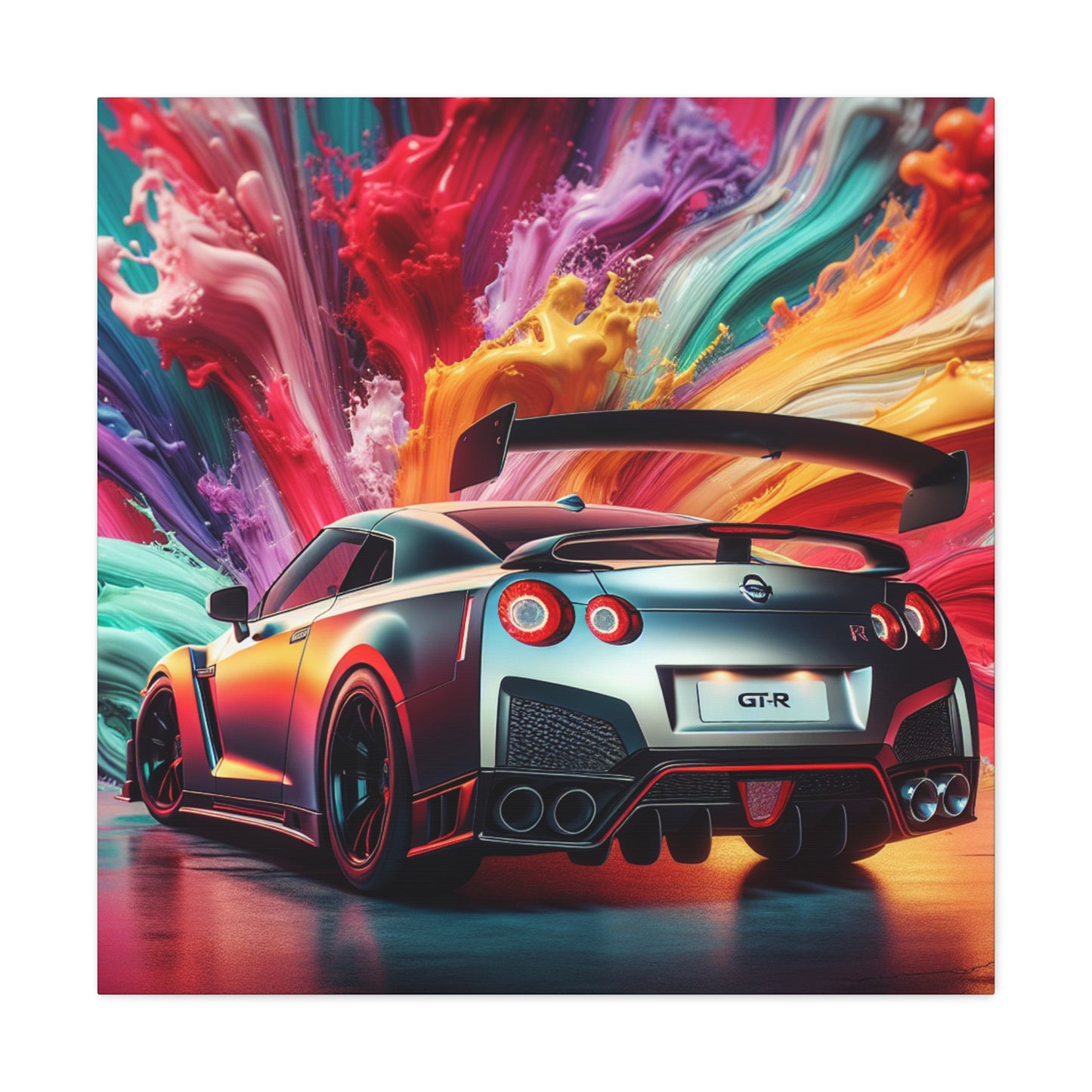 Nissan GT-R Canva Painting, Handmade Wall Art, Home Decor, Car Enthusiast Gift, Automotive Artwork, Large Car Print, Modern Style Decor