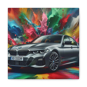 Luxury BMW Car Art- Modern Home Decor, Handmade Canva Painting, Enthusiast Car Lover Wall Art