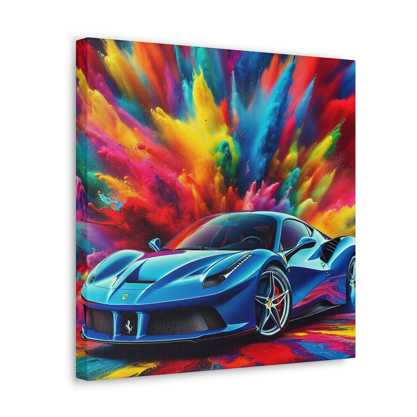 Ferrari Canva Wall Art - High Quality Luxury Car Painting - Perfect Gift for Car Enthusiasts, Home and Office Decor, Men's Man Cave Artwork