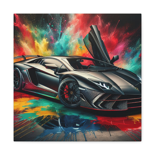 Lamborghini Aventador Canva Art - Luxury Car Wall Decor, Hand-Painted Sports Vehicle, Unique Quality Home Decor Gift, Exclusive Artwork