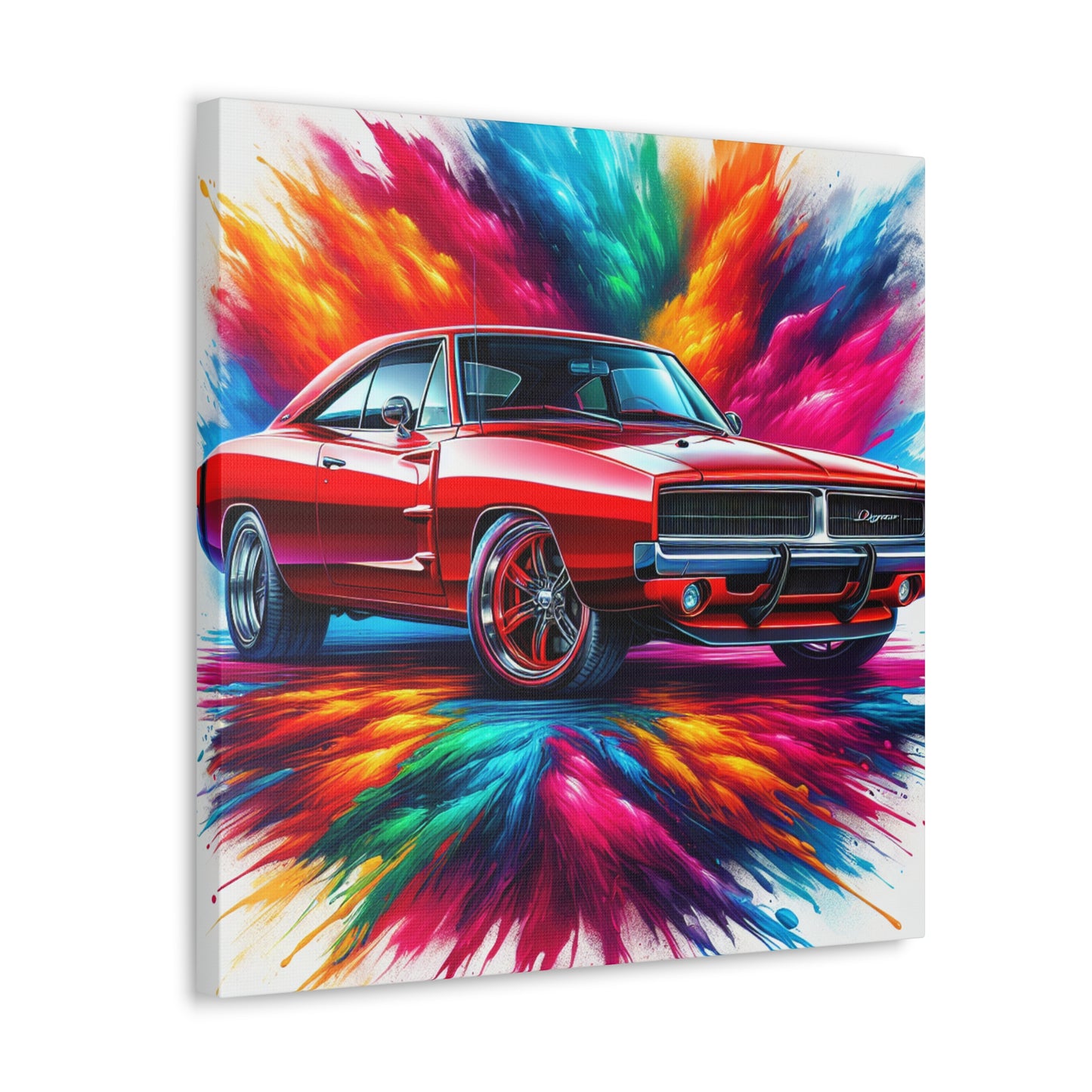 Dodge Charger Wall Art, Car Canva Painting, Automotive Decor, Unique Gift for Auto Enthusiast, Collector's Favorite, Muscle Car