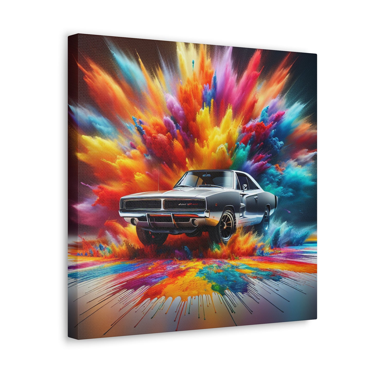 Vintage Dodge Charger Wall Art, High-Quality Car Canva Painting, Perfect for Garage Decor and Car Enthusiast Gifts