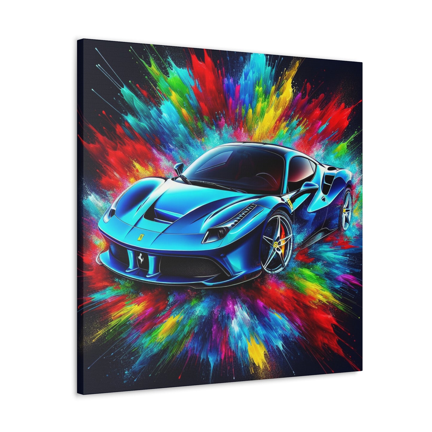 Ferrari Luxury Car Canva Painting, Handmade Sports Car Wall Art, Home Decor, Gift for Car Lovers, Men's Room, Garage Decor, Office Artwork