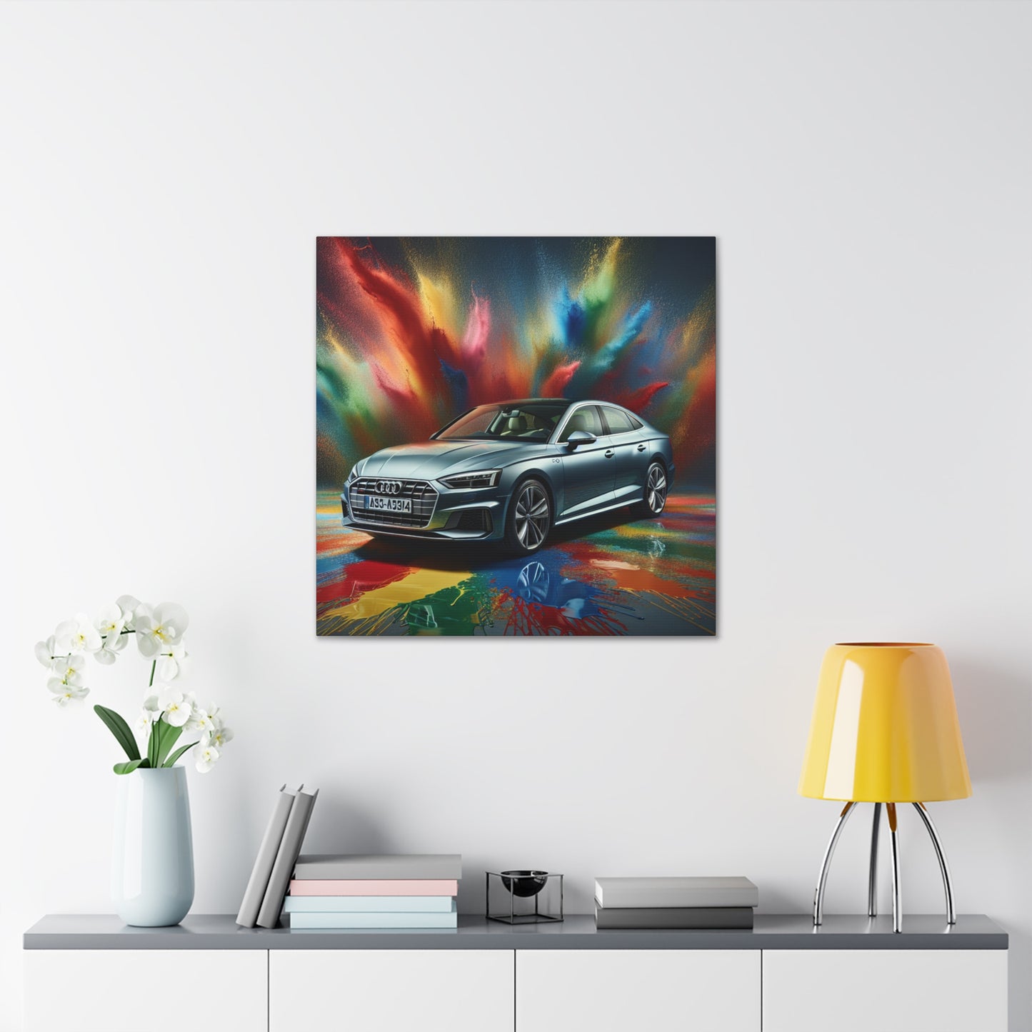 Audi A5 Wall Art Canva - Modern Home Decor, Office Décor, Luxury Sports Car Painting, Gift for Car Lovers and Enthusiasts