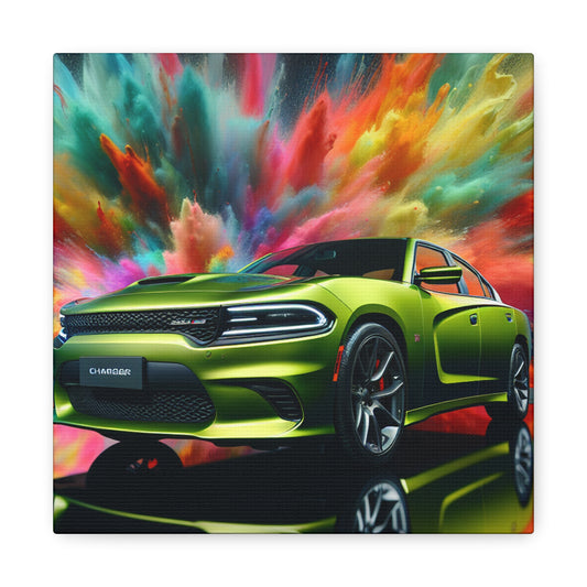 Dodge Charger Canva Painting - Unique Wall Art for Garage, Car Enthusiast Gift, Vintage Classic Auto Decor And Man Cave Essentials