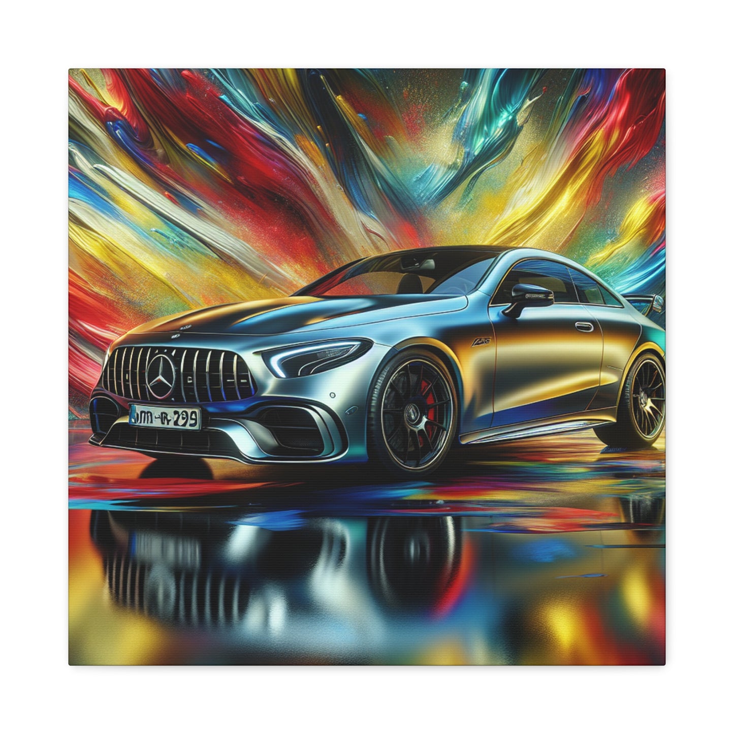 Mercedes AMG Wall Art - Premium Canva Painting for Automotive Enthusiast, Home and Office Decor, Perfect Gift for Car Lovers