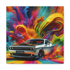 Dodge Challenger Wall Decor, Premium Quality Canvas Painting, Car Enthusiasts Gift, High Resolution Muscle Car Artwork, Home Decoration