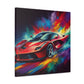 Ferrari Car Wall Canvas Painting - Hand-painted Luxury Sports Car Artwork for Home Decor, Unique Gift for Car Enthusiasts and Collectors