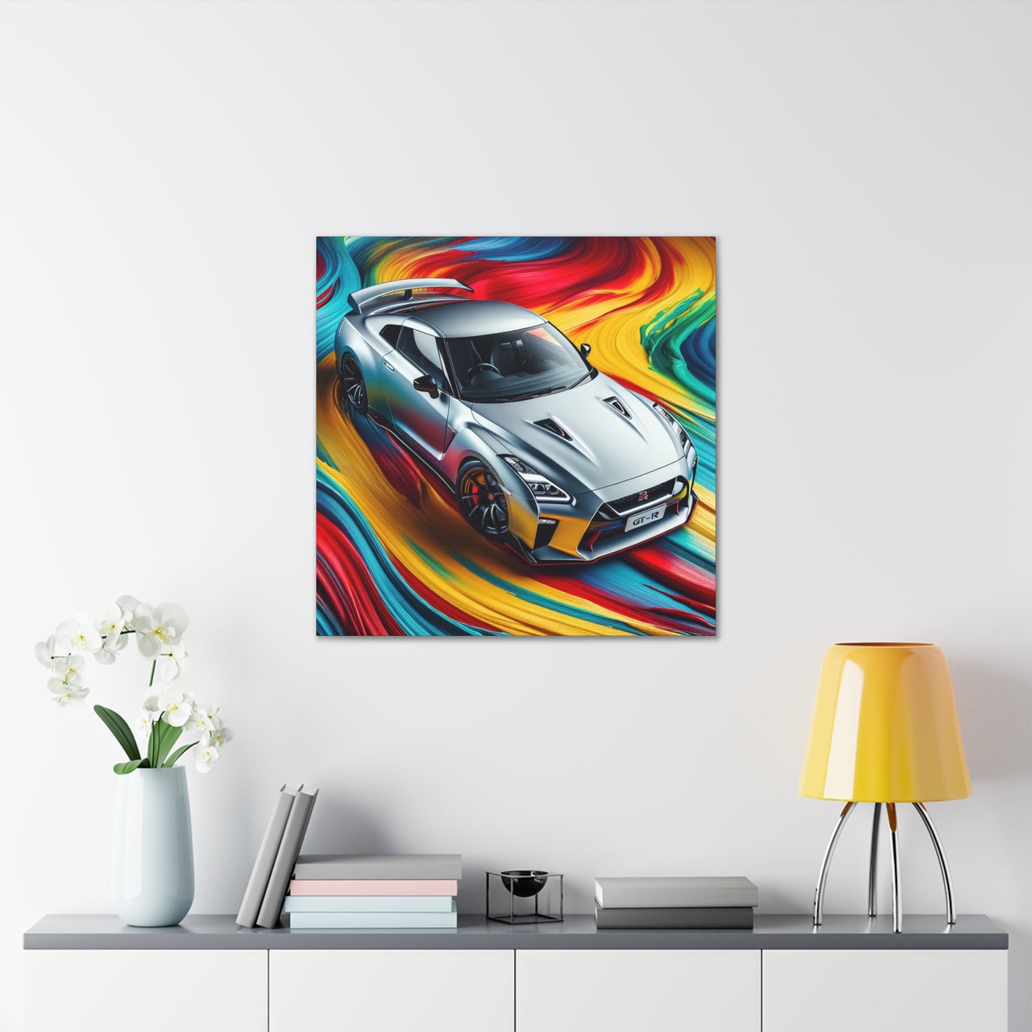 Nissan GT-R Sports Car Canva Painting - Perfect Wall Art Decor, Unique Gift for Car Lovers and Enthusiasts