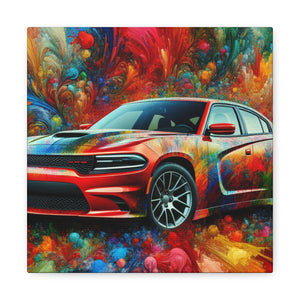 Dodge Charger Wall Art, Car Canva Painting, Automotive Decor, Classic Car Print, Unique Gift for Car Lovers, Garage and Man Cave Addition