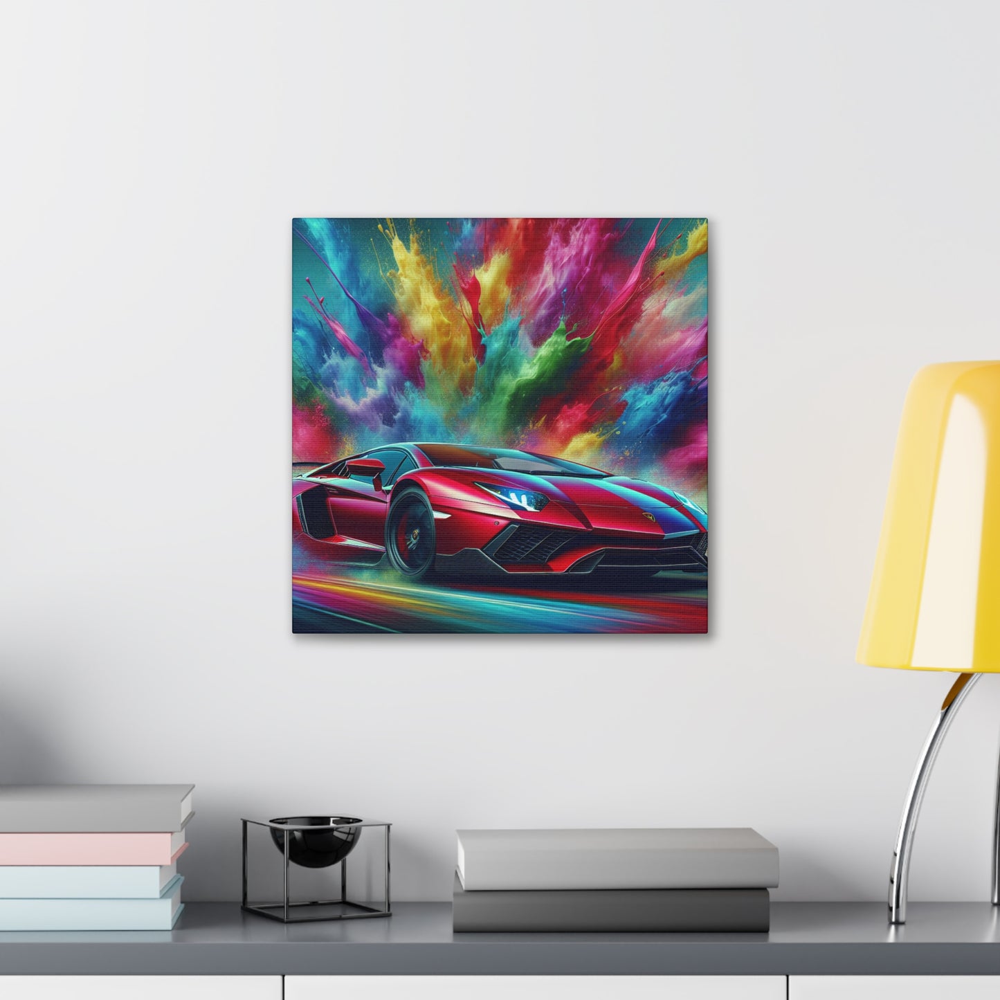 Lamborghini Aventador Wall Art Canva, Automotive Car Painting, Luxury Sports Car Decor, Fine Art for Men, Unique Gift for Car Enthusiasts