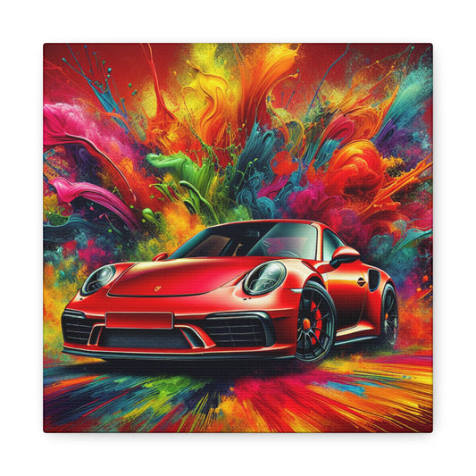 Porsche 911 Car Canva Painting, Hand Painted Wall Art, Luxury Sports Car Home Decor, Unique Gift for Car Enthusiasts and Porsche Lovers