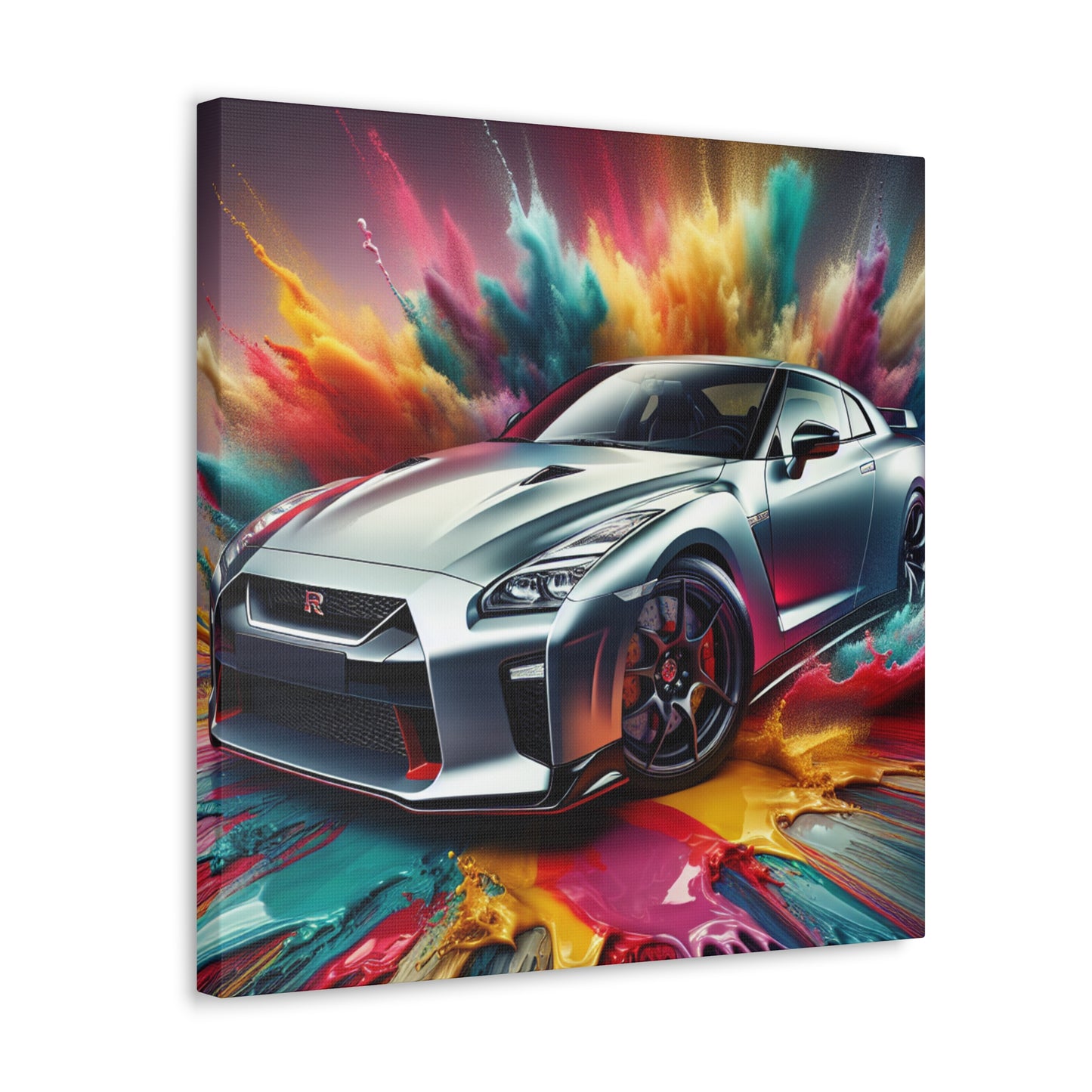 Nissan GT-R Canva Paintings, Sports Car Wall Art, Luxury Garage Decor, High Quality Modern Home and Office Canvas Artwork