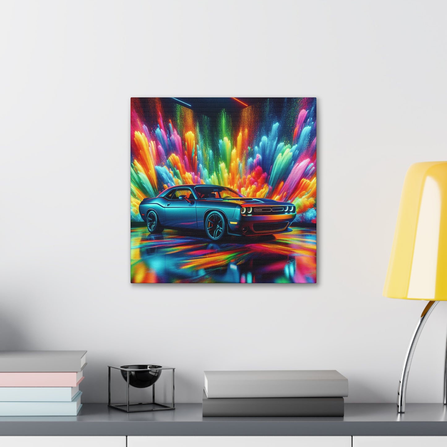 Dodge Challenger Wall Art - Premium Quality Car Canva Painting, Perfect for Home or Office Decor, Unique and Rare Auto Artistry