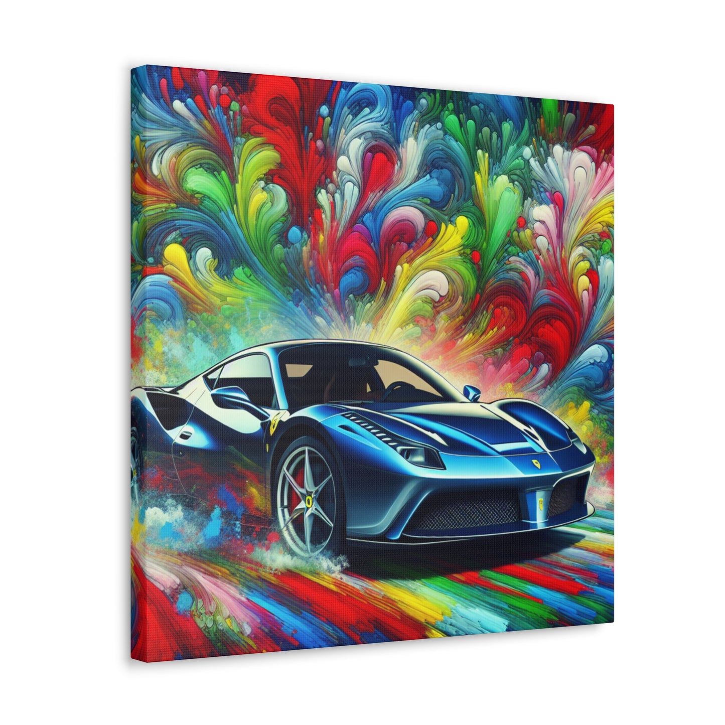 Luxury Ferrari Car Wall Art, Italian Supercar Canva Painting, Home Decor, Office Wall Hanging, Gift for Car Lovers, Handmade Oil Print