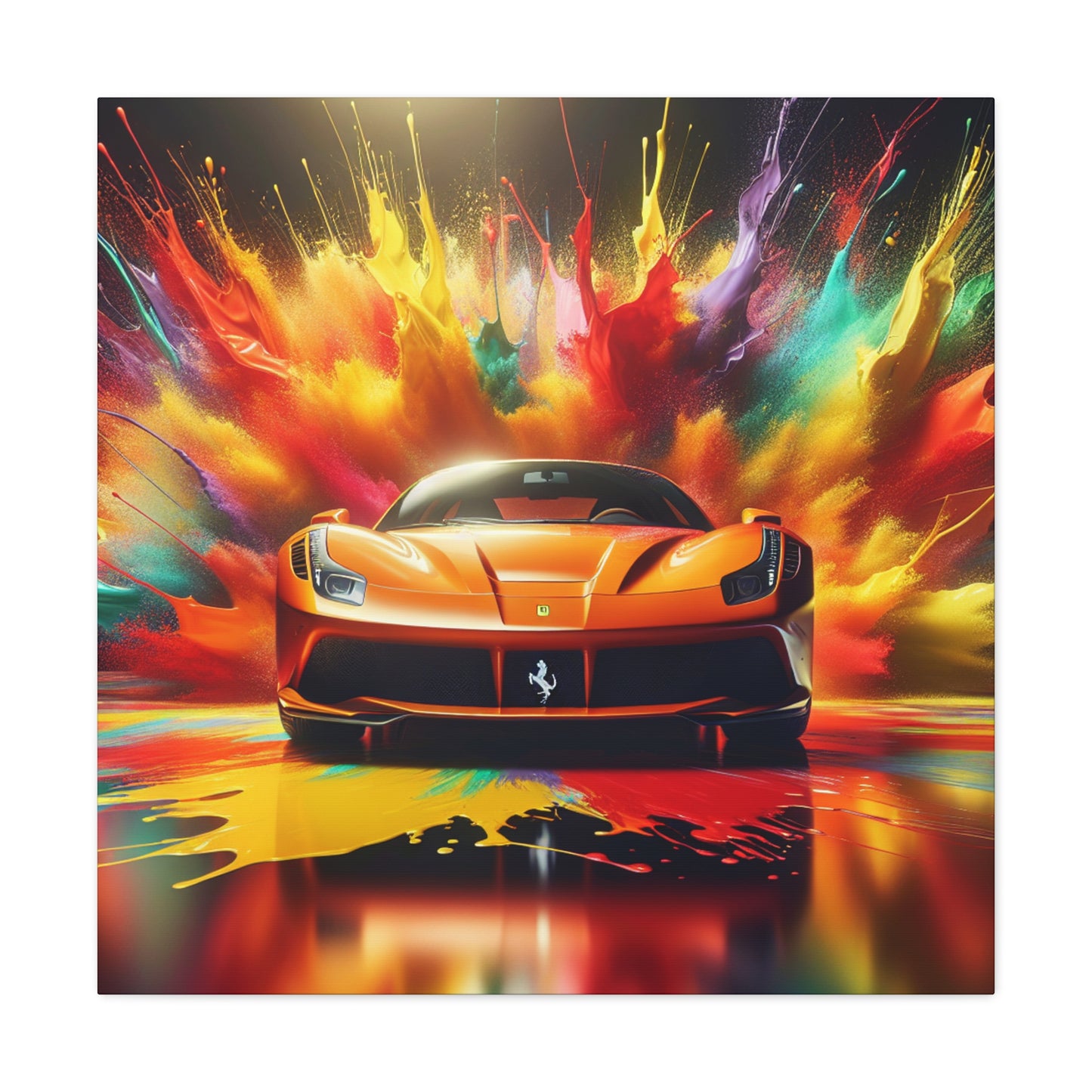 Ferrari Canva Painting, Luxury Car Artwork, Wall Decor, Handmade Piece, Perfect for Home and Office, Ideal Gift for Car Enthusiasts