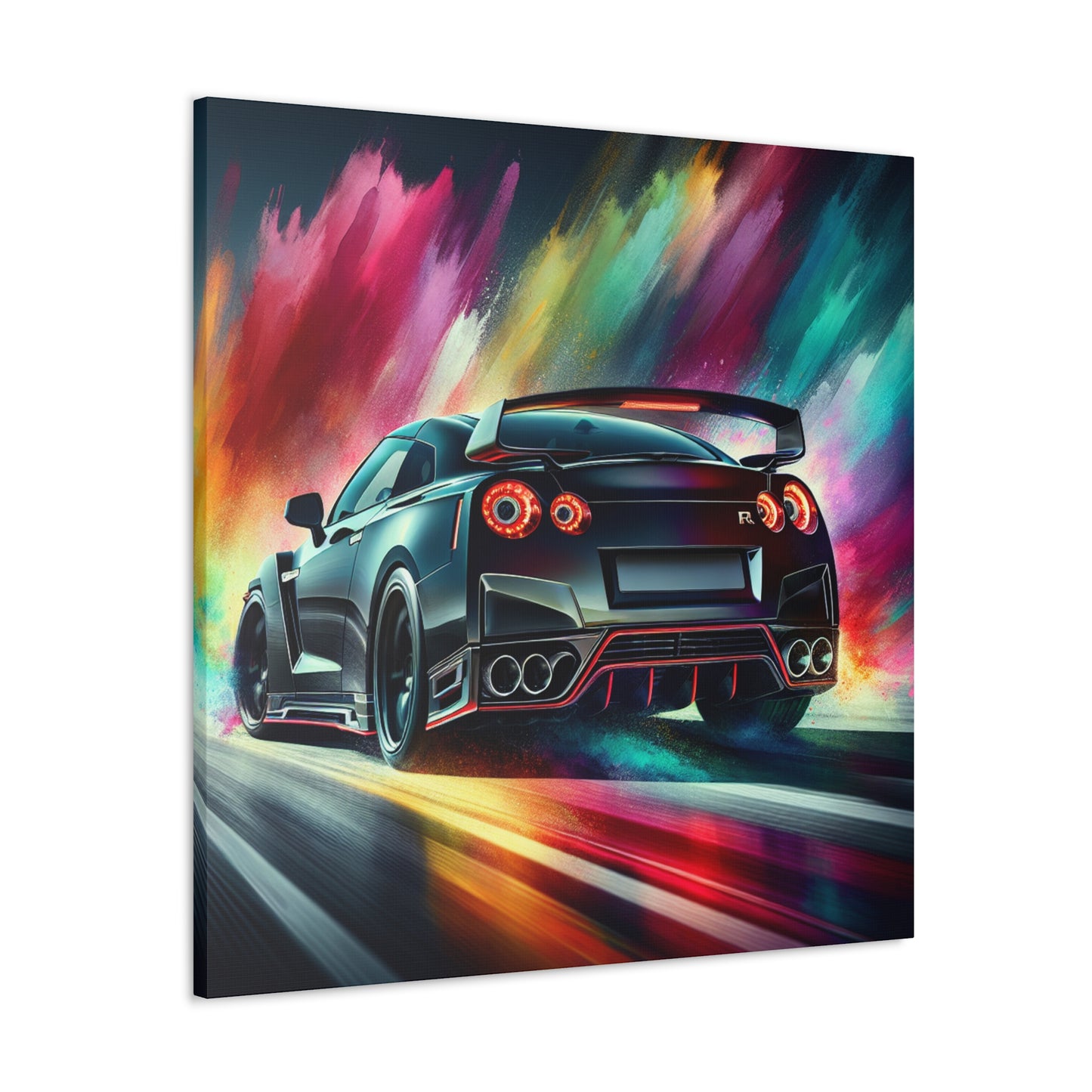 Nissan GT-R Canva, Handpainted Wall Art, Sports Car Enthusiast Gift, Home Decor, Premium Quality Canvas, Unique Artwork for Man Cave