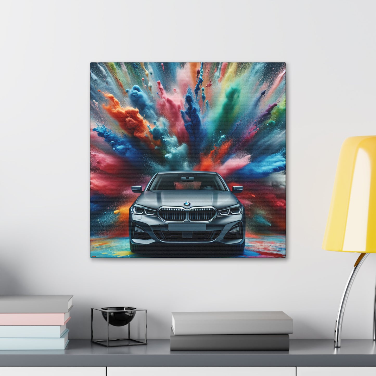 BMW Luxury Car Canva Painting, Modern Wall Art, Hand Painted Car Artwork, Perfect for Living Room and Gift for Car Enthusiasts